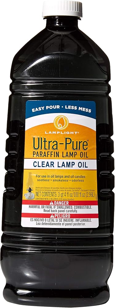 Lamplight 3/4 Gallon (100 oz) Ultra-Pure Lamp Oil - Liquid Paraffin Oil for Indoor use, sootless, smokeless and odorless, Emergency kit